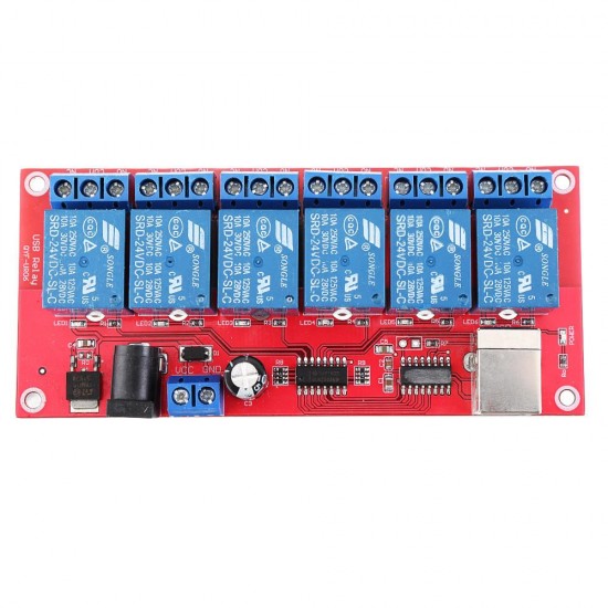 6 Channel 24V HID Driverless USB Relay USB Control Switch Computer Control Switch PC Intelligent Control Relay Module 6 Channel 24V HID Driverless USB Relay USB Control Switch Computer Control Switch PC Intelligent Control Relay Module