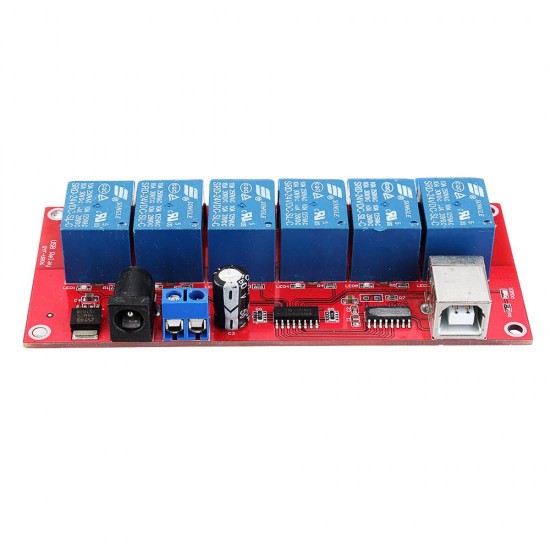 6 Channel 24V HID Driverless USB Relay USB Control Switch Computer Control Switch PC Intelligent Control Relay Module