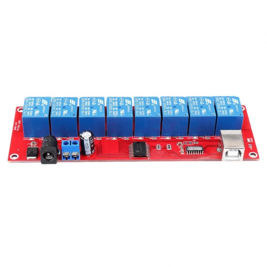 8 Channel 12V HID Driverless USB Relay USB Control Switch Computer Control Switch PC Intelligent Control Relay Module
