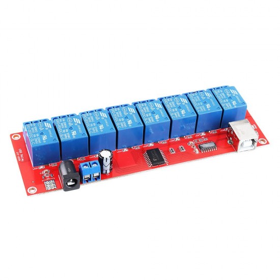 8 Channel 5V HID Driverless USB Relay USB Control Switch Computer Control Switch PC Intelligent Control Relay Module