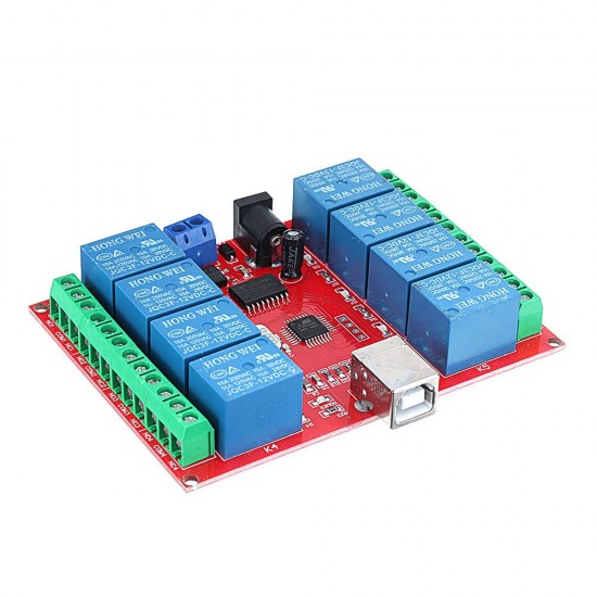 8CH Channel 12V Computer USB Control Switch Free Drive Relay Module PC Intelligent Controller