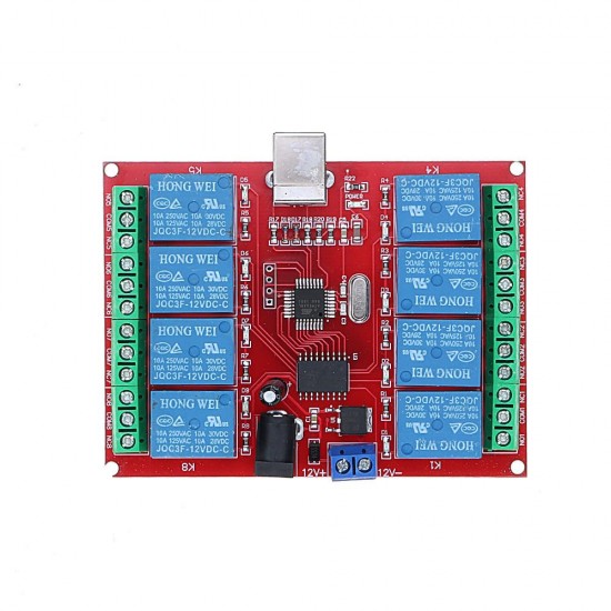 8CH Channel 12V Computer USB Control Switch Free Drive Relay Module PC Intelligent Controller