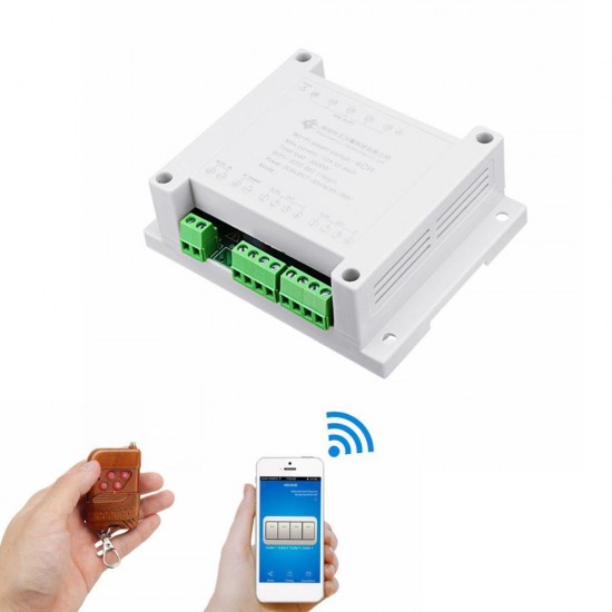 AC 220V 10A Control Smart Switch Point Remote Relay 4 Channel WiFi Module With Shell And 433M Remote Controller AC 220V 10A Control Smart Switch Point Remote Relay 4 Channel WiFi Module With Shell And 433M Remote Controller