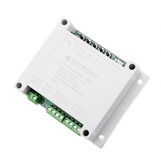 AC 220V 10A Control Smart Switch Point Remote Relay 4 Channel WiFi Module With Shell And 433M Remote Controller