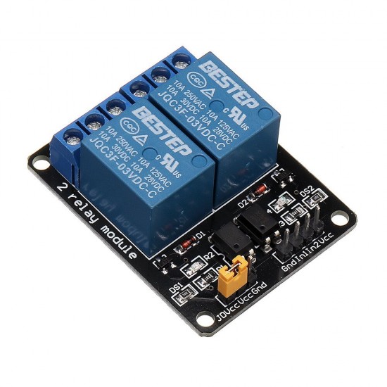 2 Channel 3V Relay Module Low Level Trigger Optocoupler Isolation For Auduino