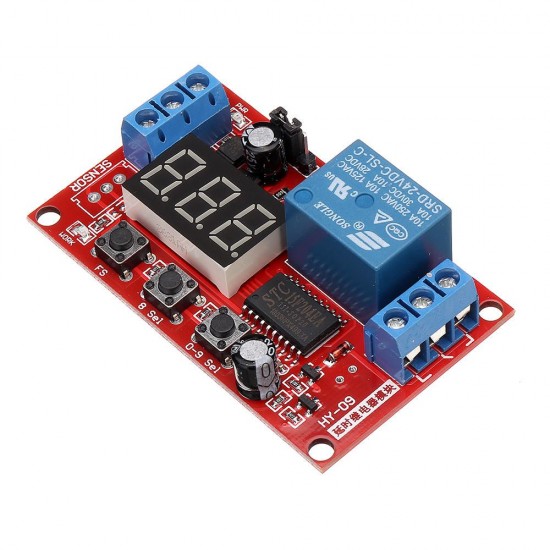 24V Relay Module Digital Display Delay Board High and Low Trigger Adjustable Cycle Multi-function For Auduino Smart Home