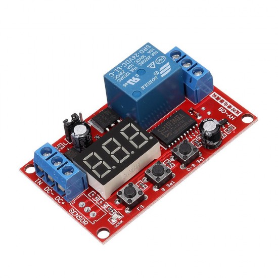 24V Relay Module Digital Display Delay Board High and Low Trigger Adjustable Cycle Multi-function For Auduino Smart Home