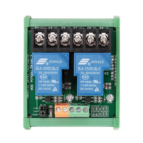 DC 5V 12V 24V 2 Channel 30A High And Low Level Trigger Relay Module PLC Automatic Control Module with Guide Rail for Smart Home DC 5V 12V 24V 2 Channel 30A High And Low Level Trigger Relay Module PLC Automatic Control Module with Guide Rail for Smart Home