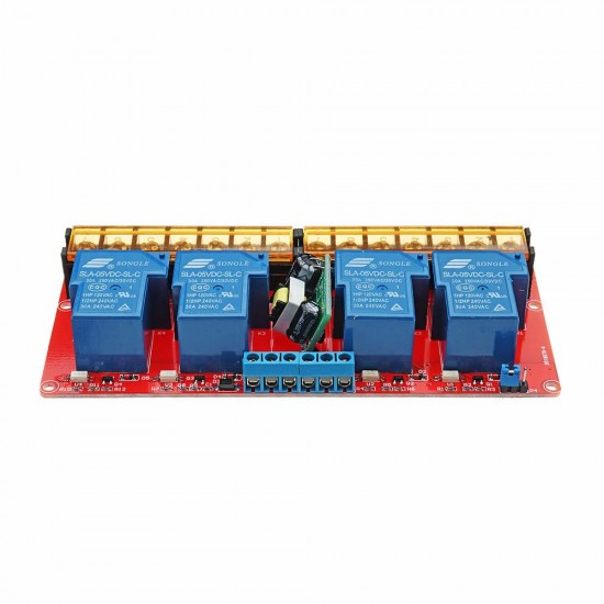 DC 5V AC 100V To 250V 30A 760mA 4 Way Relay Module Board With High And Low Level DC 5V AC 100V To 250V 30A 760mA 4 Way Relay Module Board With High And Low Level