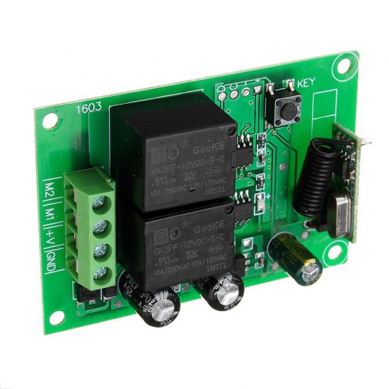 DC12V 2 Channel 315MHz Remote Control Switch Relay Module DC Motor Reversing Controller