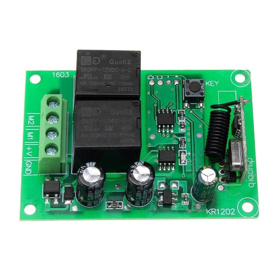 DC12V 2 Channel 315MHz Remote Control Switch Relay Module DC Motor Reversing Controller