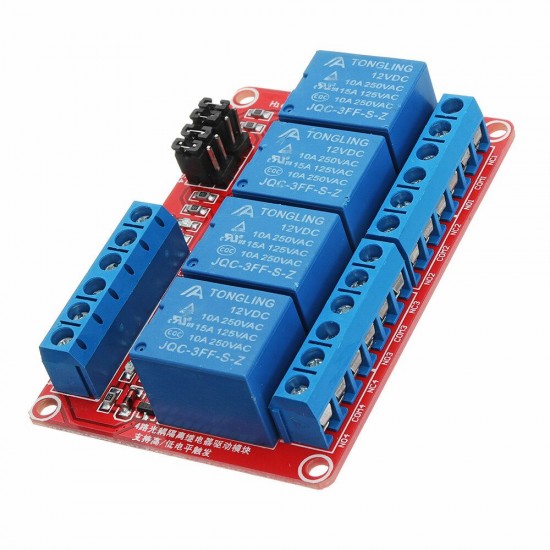 DC12V 4 Channel Level Trigger Optocoupler Relay Module Power Supply Module