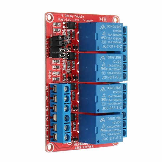 DC12V 4 Channel Level Trigger Optocoupler Relay Module Power Supply Module DC12V 4 Channel Level Trigger Optocoupler Relay Module Power Supply Module