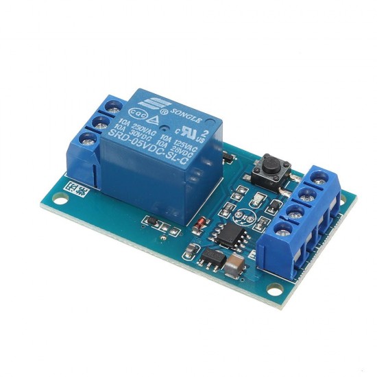 DC5V Single Bond Button Bistable Relay Module Modified Car Start and Stop Self-Locking Switch One Key