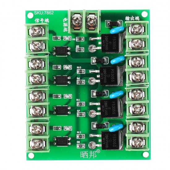 F5305S Mosfet Module PWM Input Steady 4 Channels 4 Route Pulse Trigger Switch DC Controller E-switch MOS FET Field Effect Switch F5305S Mosfet Module PWM Input Steady 4 Channels 4 Route Pulse Trigger Switch DC Controller E-switch MOS FET Field Effect Switch