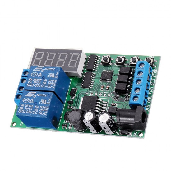 IO53A02 5V 9V 12V 24V DC AC Motor Speed Controller Relay Board Forward Reverse Control Automatic Timing Delay Cycle Limit Start Stop Switch
