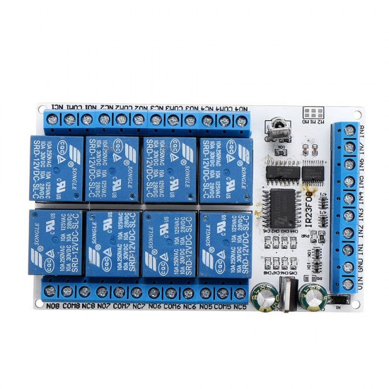 IR23F08 8 Channels DC 5V 12V Multifunctional Delay Relay Module Trigger Locking Bistable Self-locking