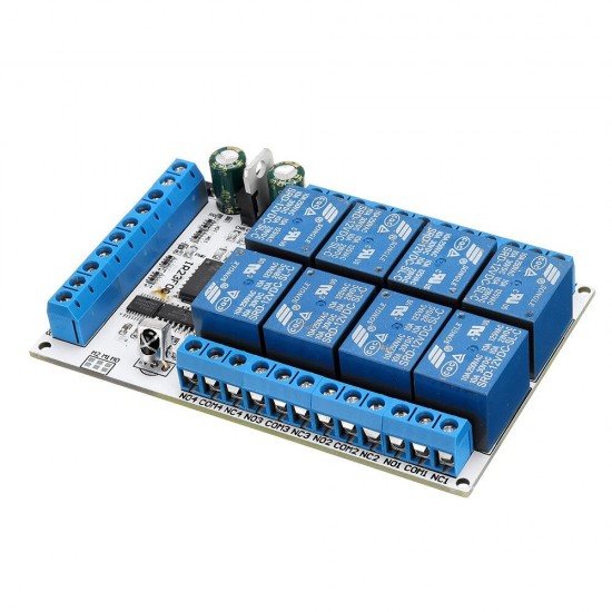 IR23F08 8 Channels DC 5V 12V Multifunctional Delay Relay Module Trigger Locking Bistable Self-locking