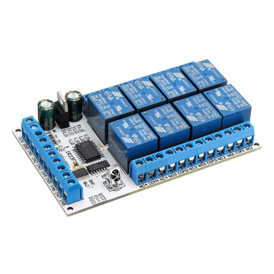 IR23F08 8 Channels DC 5V 12V Multifunctional Delay Relay Module Trigger Locking Bistable Self-locking