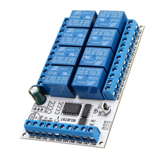 IR23F08 8 Channels DC 5V 12V Multifunctional Delay Relay Module Trigger Locking Bistable Self-locking IR23F08 8 Channels DC 5V 12V Multifunctional Delay Relay Module Trigger Locking Bistable Self-locking