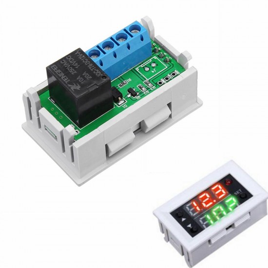 Mini 12V 20A Digital LED Dual Display Timer Relay Module With Case Timing Delay Cycle