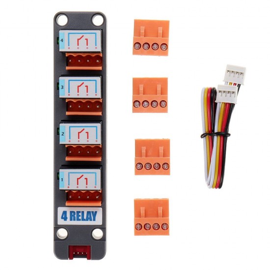 Programmable 4-Way Relay Module AC250V 10A with LED Status Indication IIC Communication Controlled Independently Programmable 4-Way Relay Module AC250V 10A with LED Status Indication IIC Communication Controlled Independently