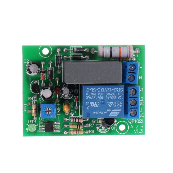 QF1021-A-10M 0-10Min Adjustable 220V Time Delay Relay Module Timer Delay Switch Timed Off with Overcharge Protection