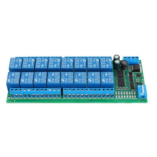 R421B16 16CH DC 12V RS485 Modbus RTU Relay Board RS485 Bus Remote Control Switch for LED Motor PLC PTZ Camera Smart Home R421B16 16CH DC 12V RS485 Modbus RTU Relay Board RS485 Bus Remote Control Switch for LED Motor PLC PTZ Camera Smart Home