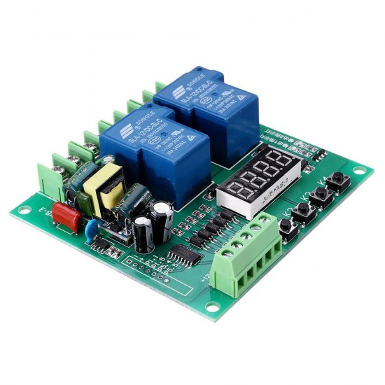 YYB-3 220V 2-Channel Relay Board Motor Driver Shield Board 0.1S-999H Adjustable 30A Relay Module with LED Display