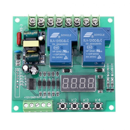 YYB-3 220V 2-Channel Relay Board Motor Driver Shield Board 0.1S-999H Adjustable 30A Relay Module with LED Display YYB-3 220V 2-Channel Relay Board Motor Driver Shield Board 0.1S-999H Adjustable 30A Relay Module with LED Display