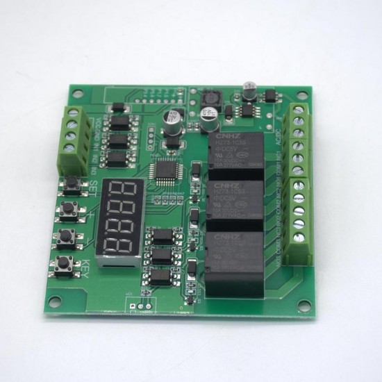 YYS-4 3 Channel Programmable Relay Control Module Trigger Delay/Timer/Self-latching/Interlock Switch Relay Board