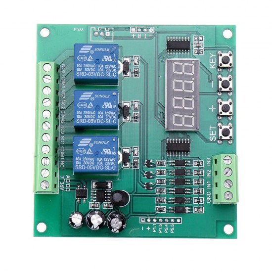 YYS-4 3 Channel Programmable Relay Control Module Trigger Delay/Timer/Self-latching/Interlock Switch Relay Board