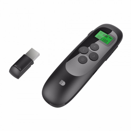 DSIT021 2.4G Wireless Laser Pointer Presenter Remote Control with Time Display for PPT Speech Meeting Teaching Presentation