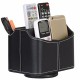 Remote Control Stationery Pens Organizer Spinning Storage Leather Holder Box