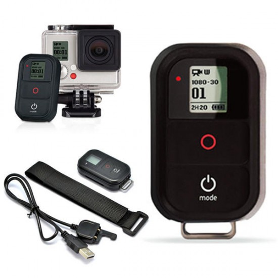 Wireless WiFi Remote Control Shutter With Charging Cable For GoPro Hero