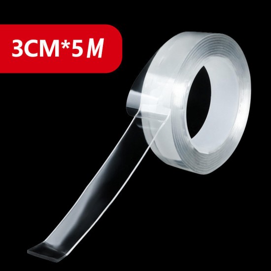 1m/2m/3m/5m 30mm 2mm Double Sided Tape Traceless Washable Adhesive Nano Gel Tape