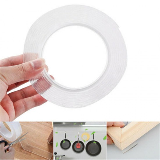 1m/2m/3m/5m 30mm 2mm Double Sided Tape Traceless Washable Adhesive Nano Gel Tape