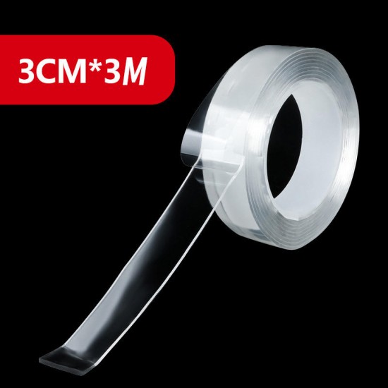 1m/2m/3m/5m 30mm 2mm Double Sided Tape Traceless Washable Adhesive Nano Gel Tape