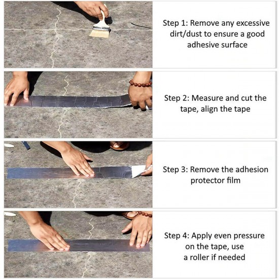 Aluminum Foil Butyl Rubber Tape Self Adhesive Waterproof Roof Pipe Marine Repair