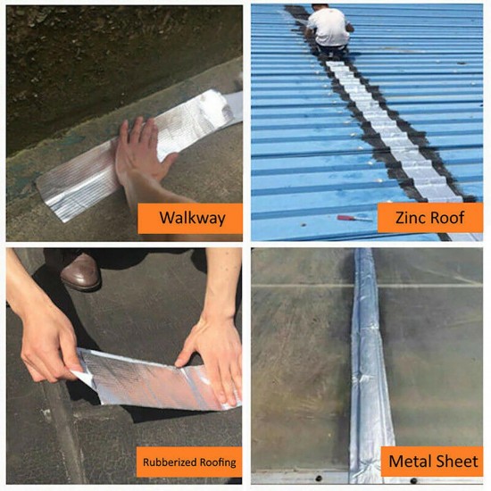 Aluminum Foil Butyl Rubber Tape Self Adhesive Waterproof Roof Pipe Marine Repair Aluminum Foil Butyl Rubber Tape Self Adhesive Waterproof Roof Pipe Marine Repair