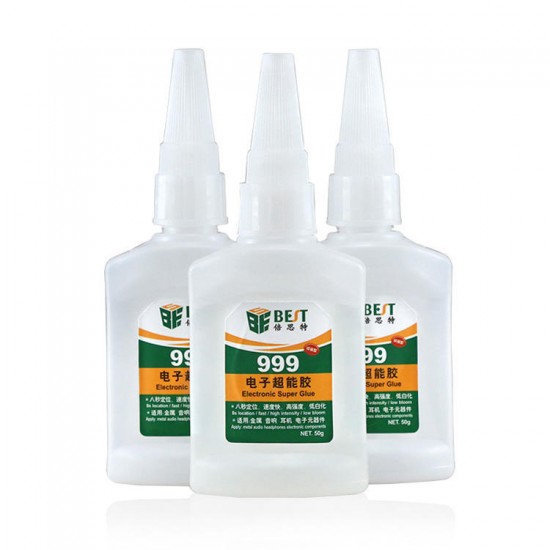 BST-999 50g Universal Super Glue for Metal Plastic Shoes Leather Ceramic Jewelry Rubber Environmental Protection Glue