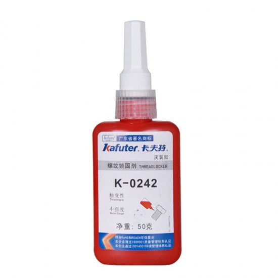 K-0242 Anaerobic Adhesive Metal Thread Locking Glue Thread Sealant Anti-rust Glue Removable 50ML M6-M36 K-0242 Anaerobic Adhesive Metal Thread Locking Glue Thread Sealant Anti-rust Glue Removable 50ML M6-M36