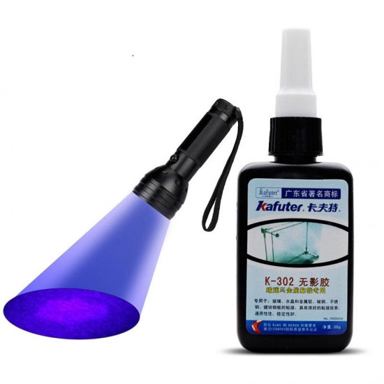 K-302 Strong 50ml UV Glue Adhesive UV Curing Adhesive Crystal Glass Metal Bonding