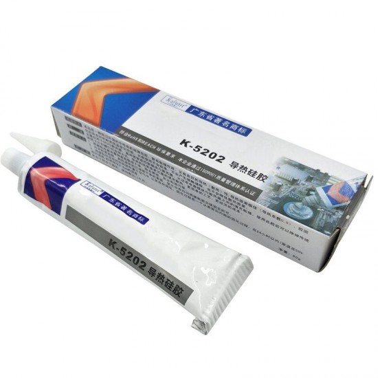 K-5202 80g High Temperature Resistant Thermal Grease Heat Sink Paste for LED Light CPU PCB COB Chips Special Glue