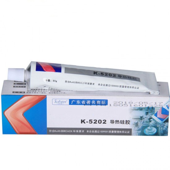 K-5202 80g High Temperature Resistant Thermal Grease Heat Sink Paste for LED Light CPU PCB COB Chips Special Glue