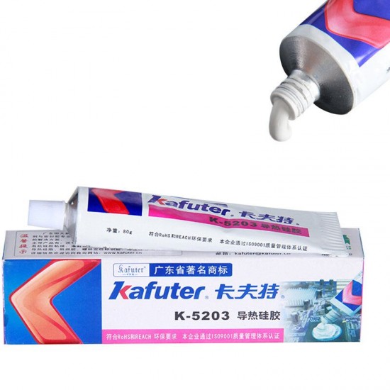 K-5203 80g Heatsink CPU Thermal Conductive Silicone Grease Paste Glue Adhesive LED Light Silicon Rubber Gel K-5203 80g Heatsink CPU Thermal Conductive Silicone Grease Paste Glue Adhesive LED Light Silicon Rubber Gel