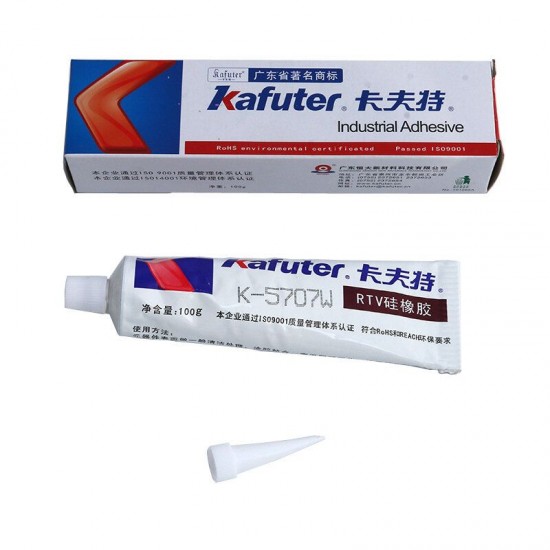 K-5707W 100g White Silicone Components Fixed Rubber Plastic Adhesive Sealant