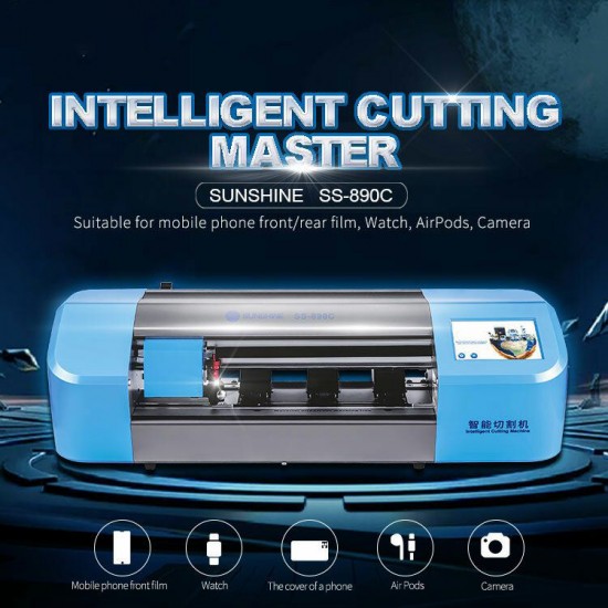 SS-890C Auto Film Cutting Machine Mobile Phone Tablet Front Glass Back Cover Protect Film Cut Tool Protective Tape