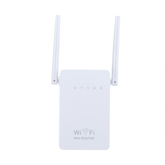 300Mbps 802.11 Dual Antennas Wireless Wifi Range Repeater Booster AP Router UK Plug