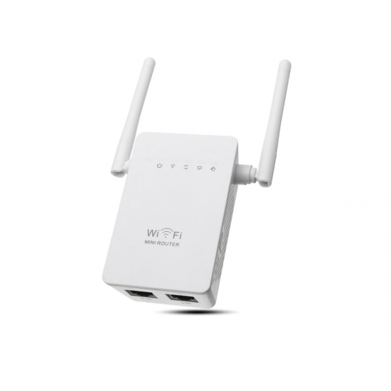 300Mbps 802.11 Dual Antennas Wireless Wifi Range Repeater Booster AP Router UK Plug